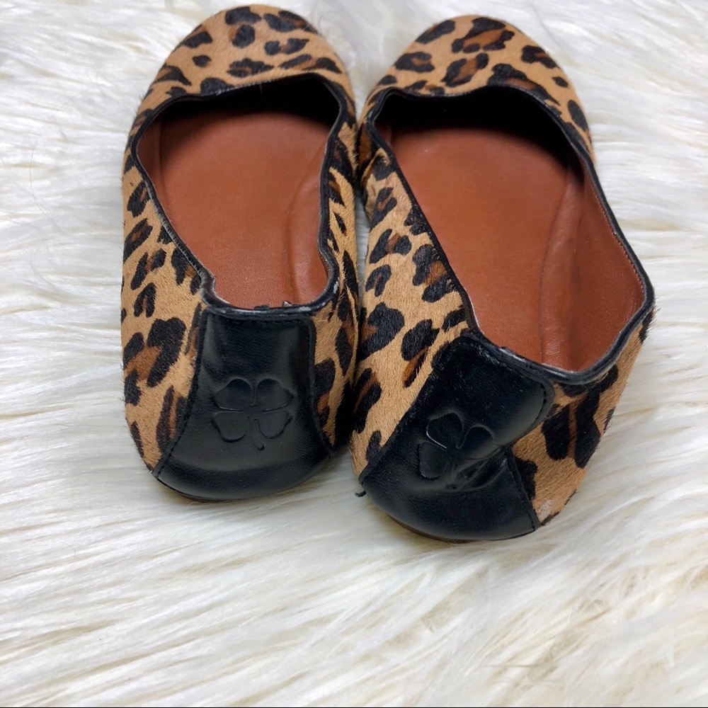 [Lucky Brand] Cheetah Print Leather Hide Flats - Picture 5 of 8